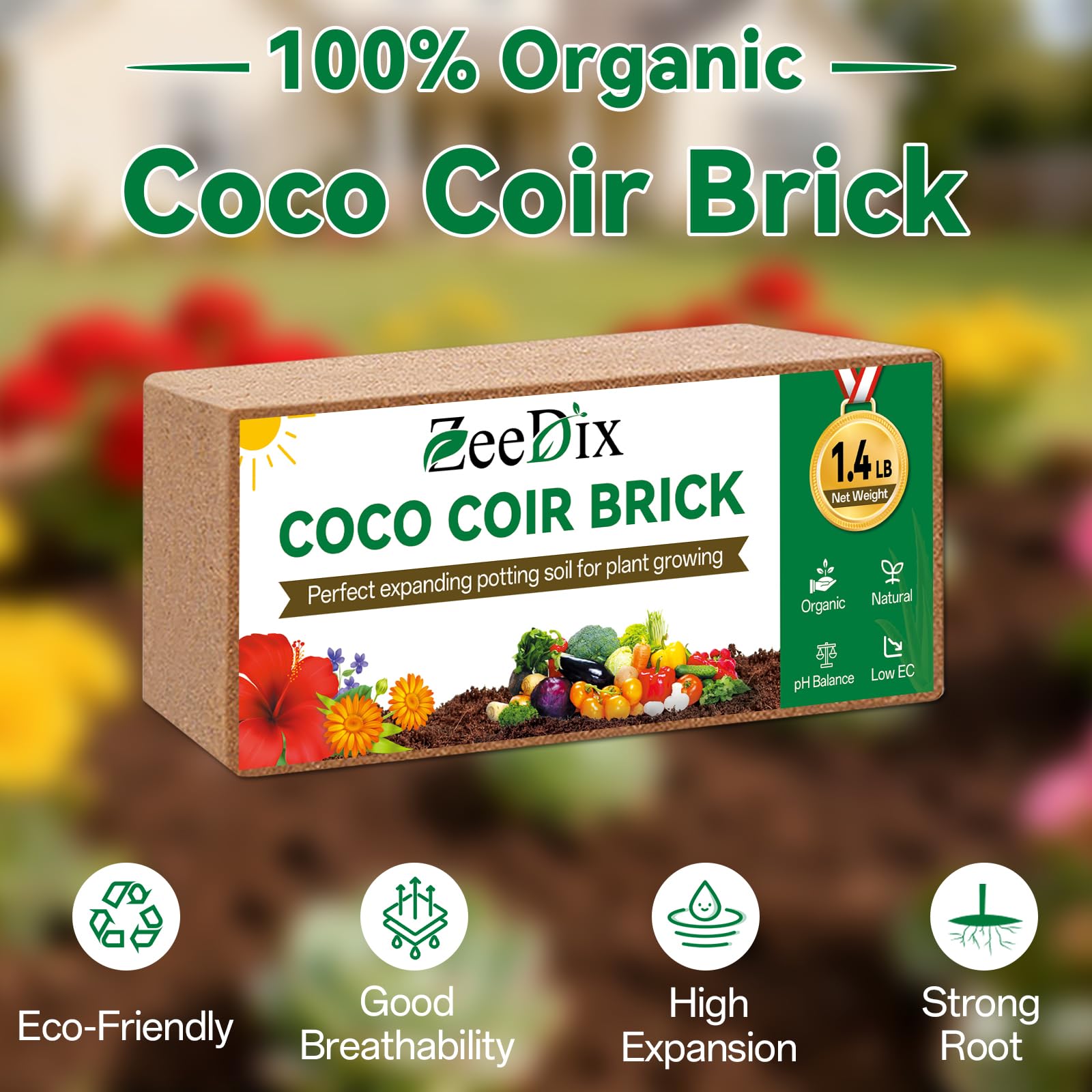 ZeeDix textura de fibra de coco aireada para mejor crecimiento radicular