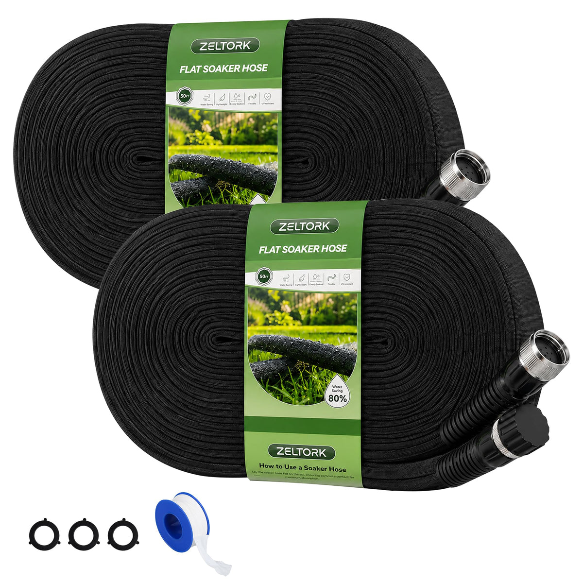 ZELTORK paquete completo 50FT x2 muestra ahorro de agua