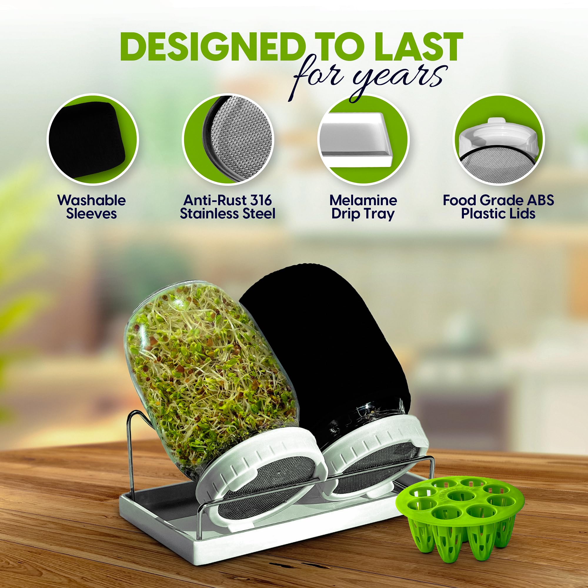 ZESTIGREENS soporte de acero inoxidable con bandeja para mantener orden