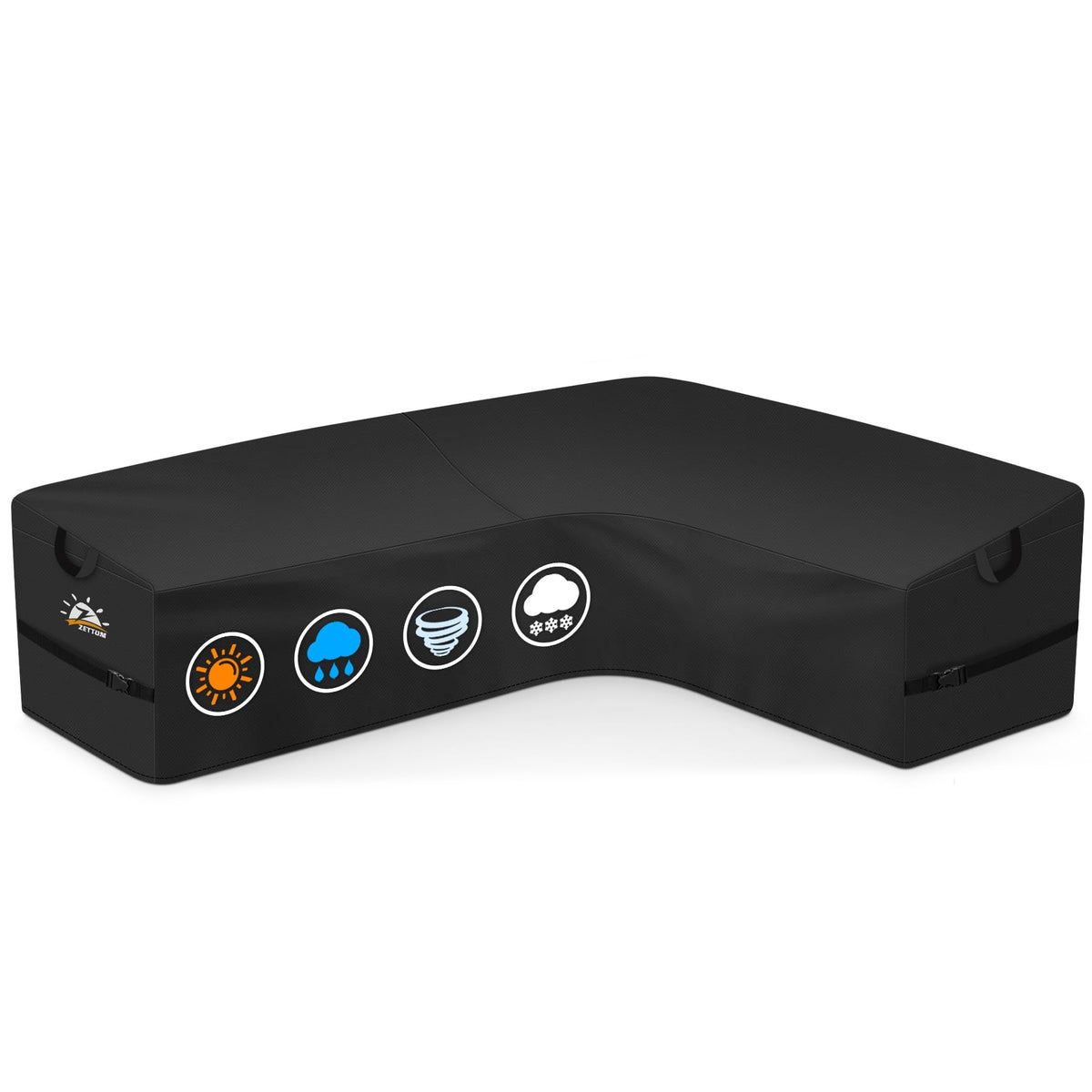 Zettum funda seccional frontal mostrando cobertura completa y protección