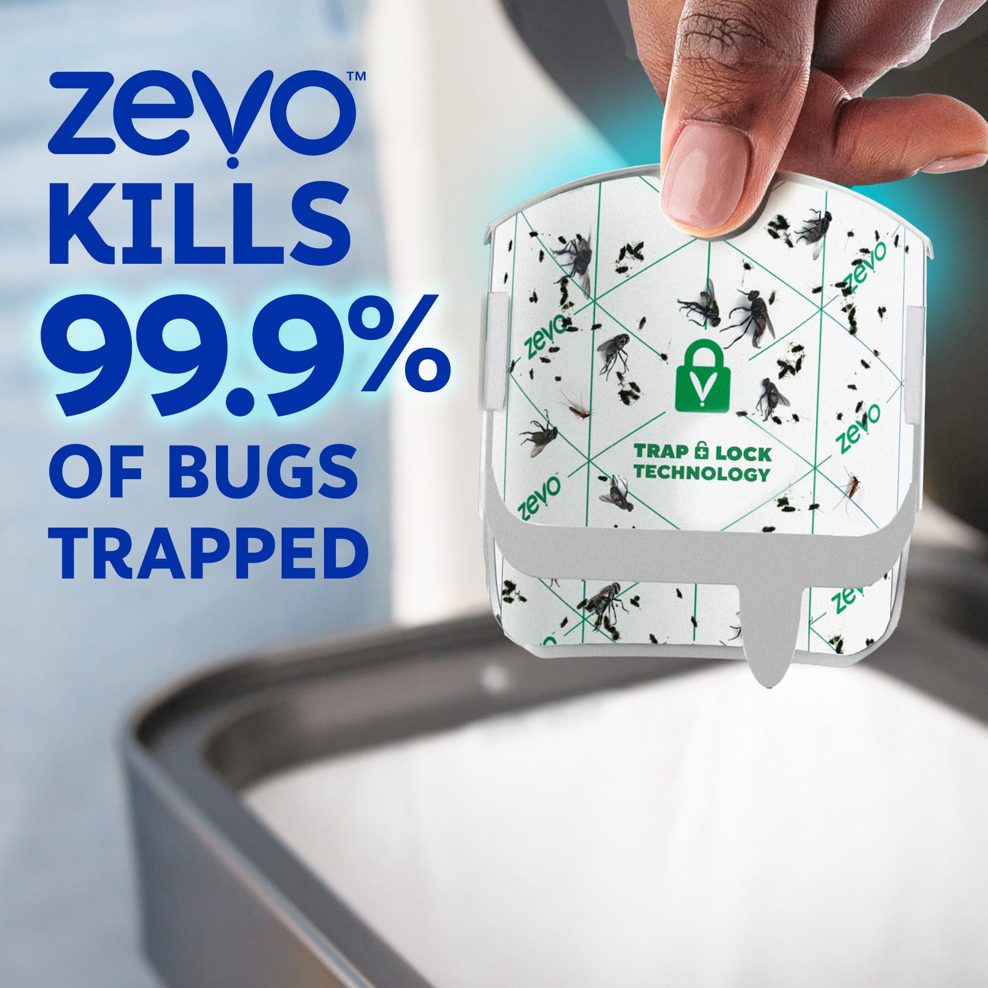 ZEVO recambio colocado junto a maceta para atrapar mosquitos de hongos