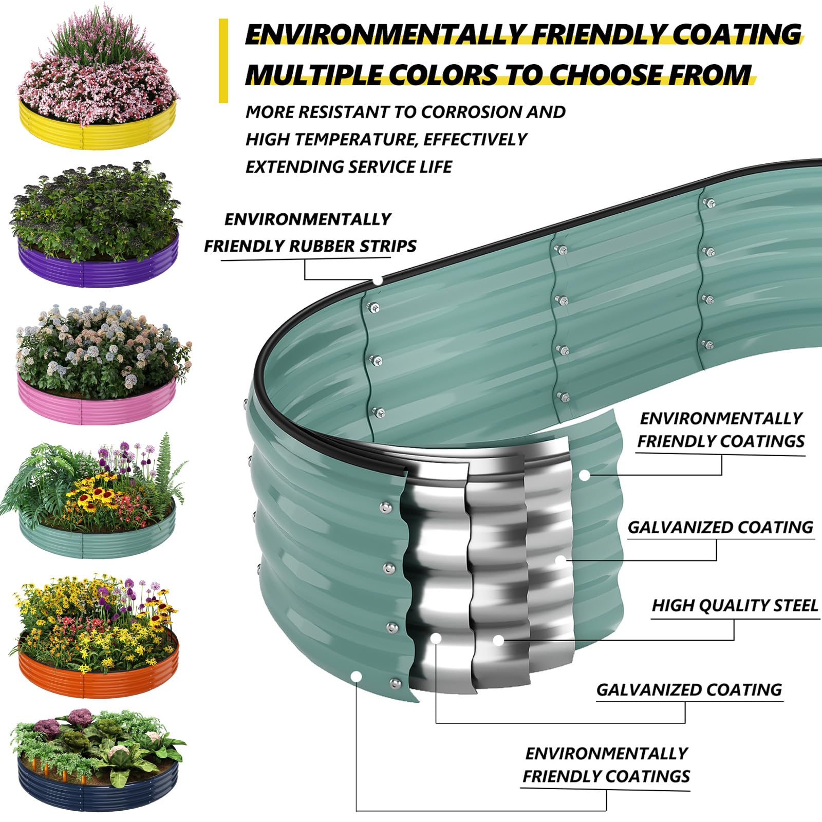 ZFHgarden textura galvanizada en primer plano que muestra durabilidad anticorrosión