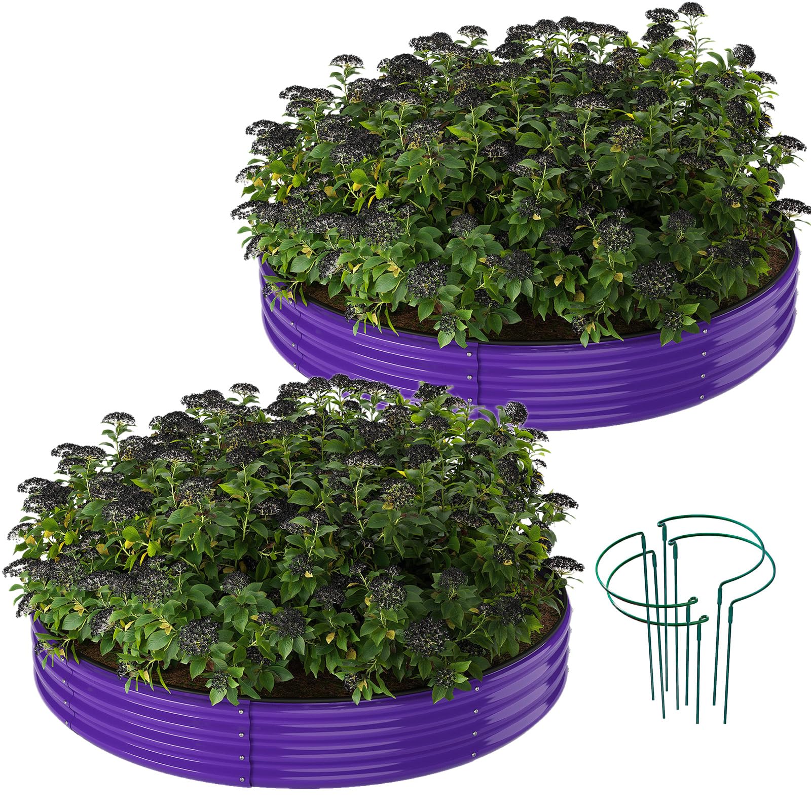 ZFHgarden vista frontal del macetero morado mostrando su diseño resistente