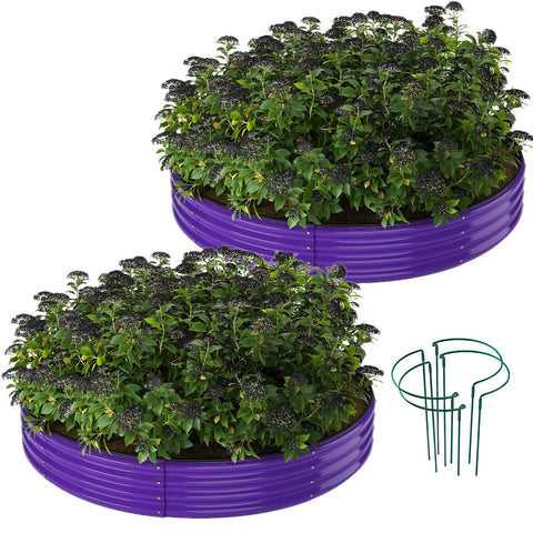 ZFHgarden vista frontal del macetero morado mostrando su diseño resistente