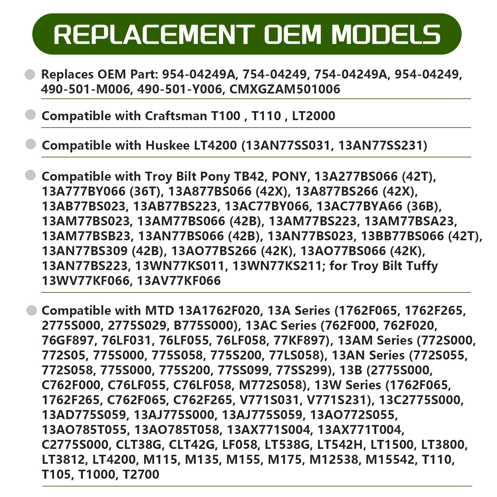ZGHKL etiqueta con referencias OEM compatibles, identificación clara