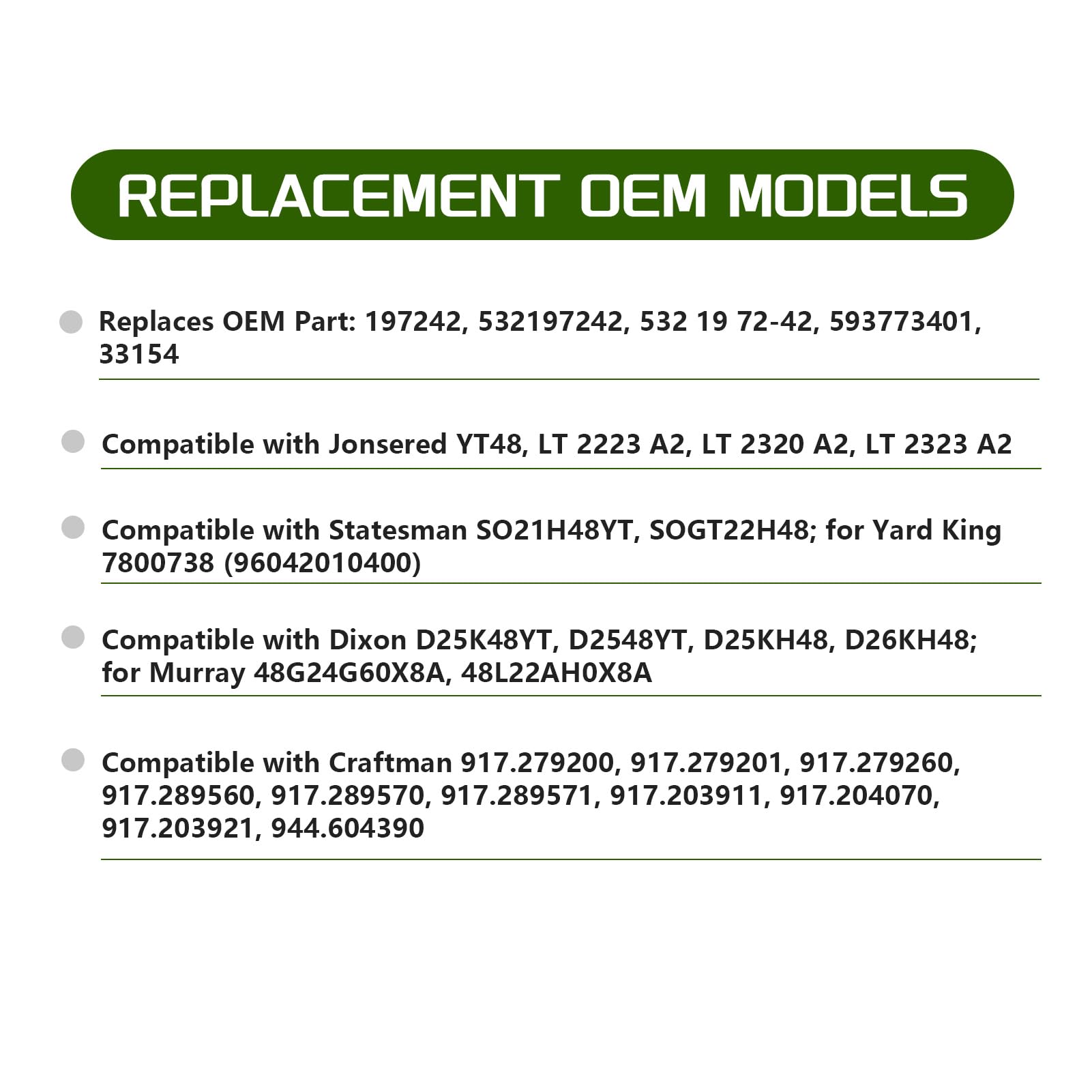 ZGHKL etiqueta con números OEM reemplazables, confirma compatibilidad