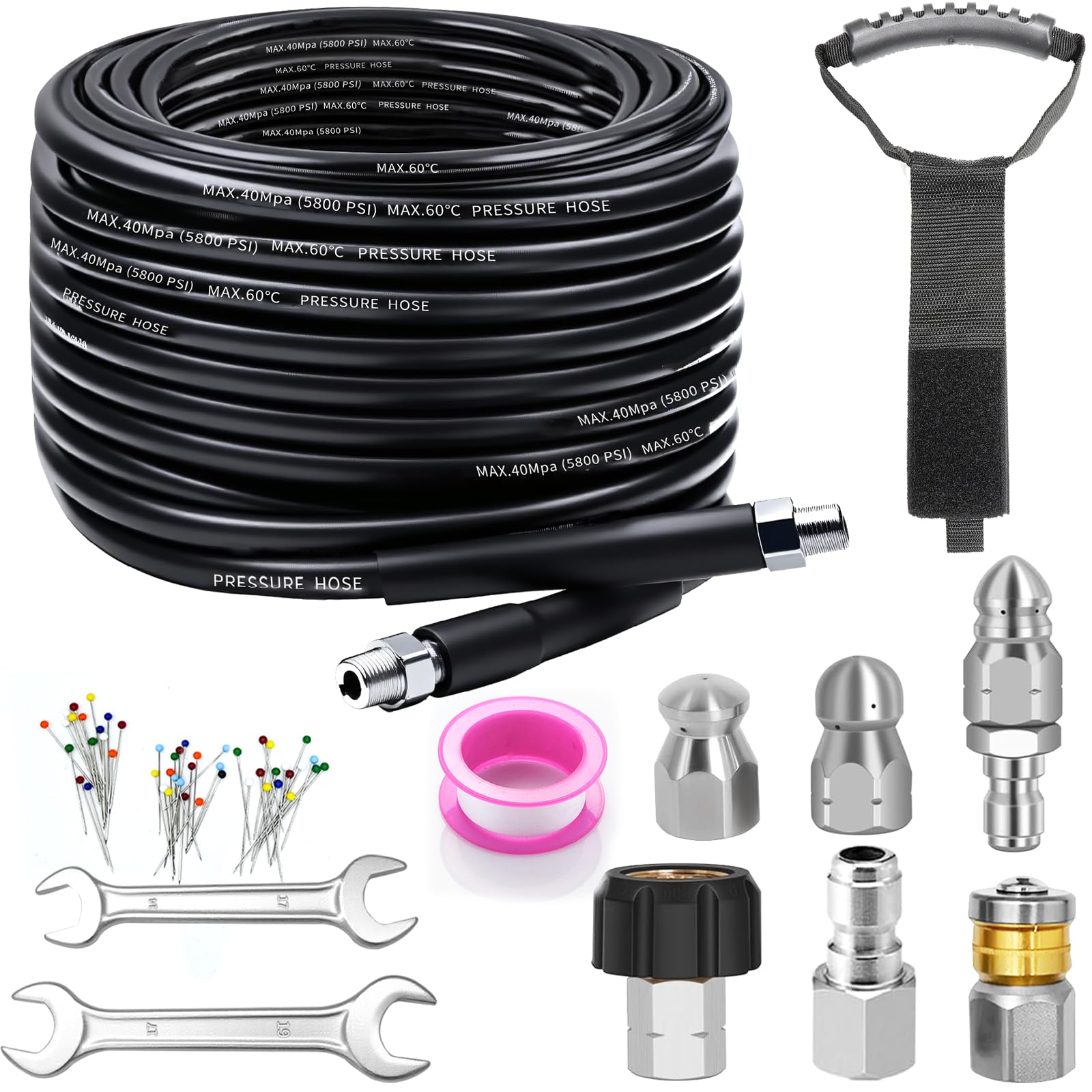 Zgqmcgy empaque frontal del kit jetter, solución completa para desagües