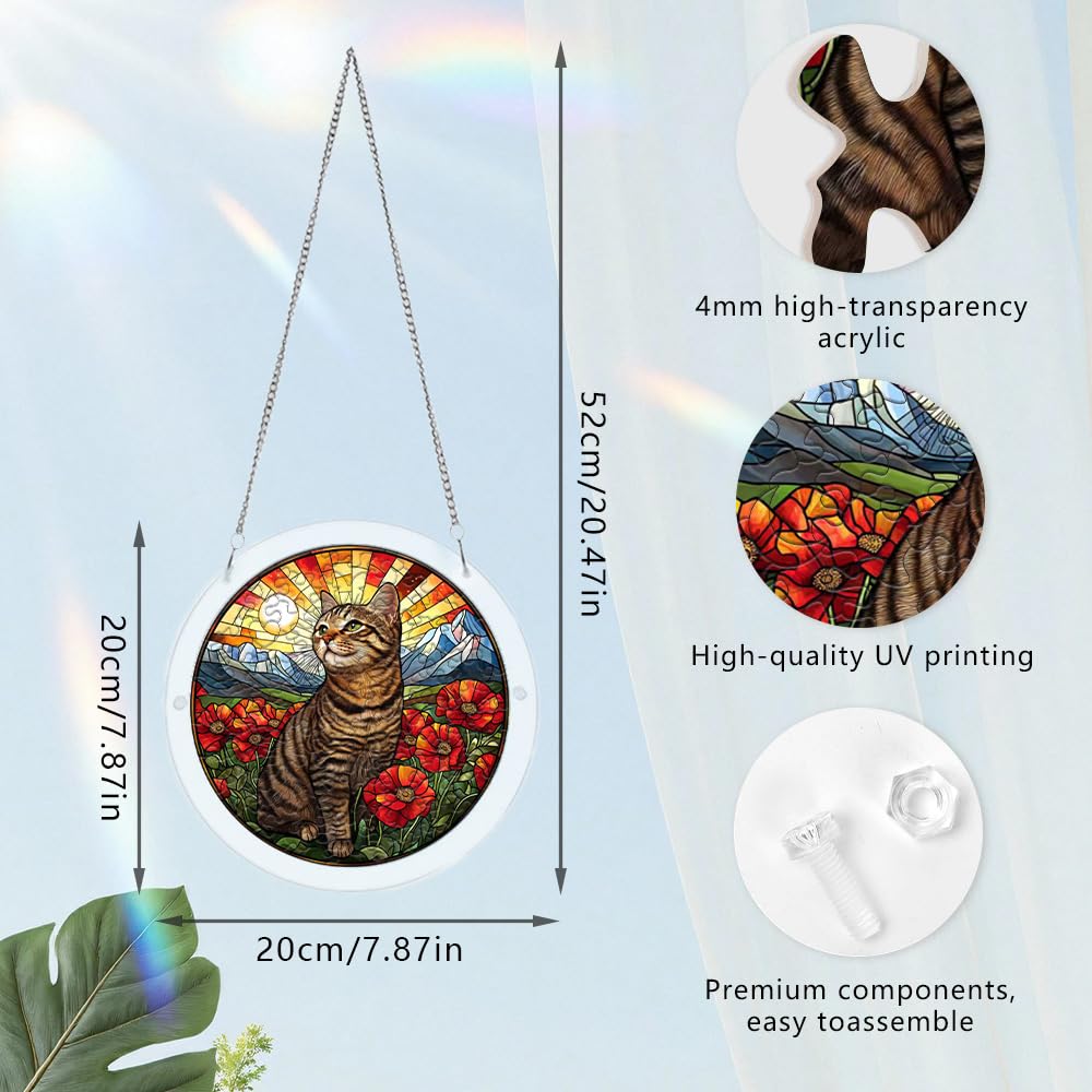 zhuoyaju suncatcher colgado en ventana proyectando luz decorativa