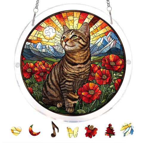 zhuoyaju vista frontal del suncatcher mostrando colores vibrantes