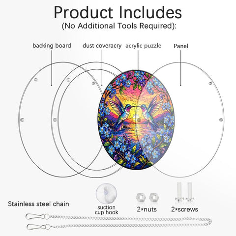 zhuoyaju suncatcher ensamblado vista frontal aporta color decorativo