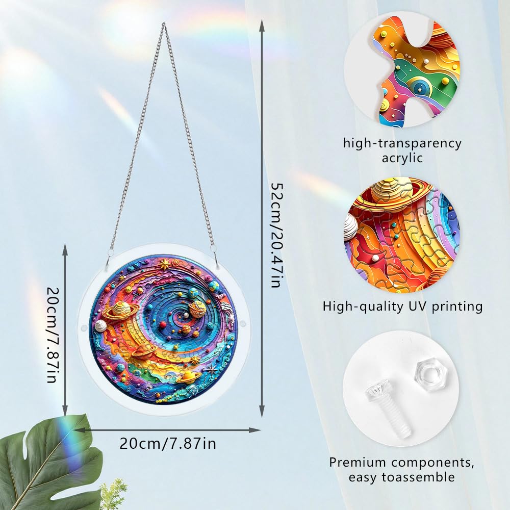 zhuoyaju suncatcher colgado en ventana creando proyecciones coloridas