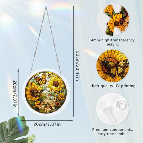 zhuoyaju suncatcher colgado en ventana creando ambiente luminoso