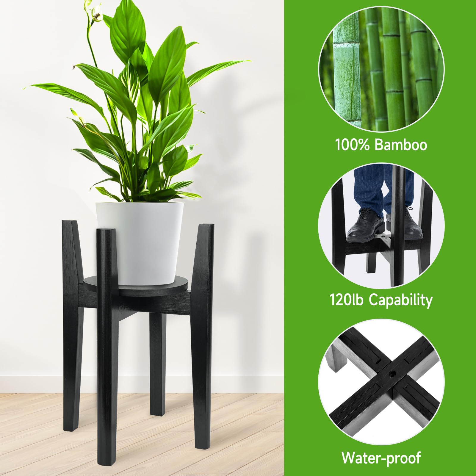ZIOZERTT soporte en uso en salón con maceta, aporta elegancia práctica