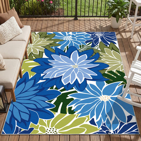 ZonLi alfombra frontal con diseño floral que embellece patios