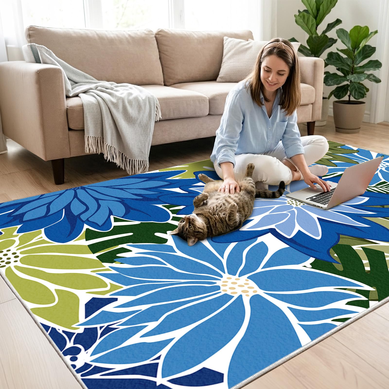 ZonLi alfombra colocada junto a piscina mostrando resistencia