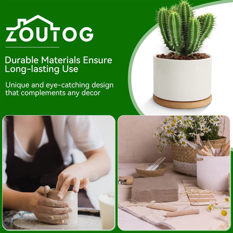 ZOUTOG maceta junto a mano para comparar tamaño, ideal para espacios pequeños