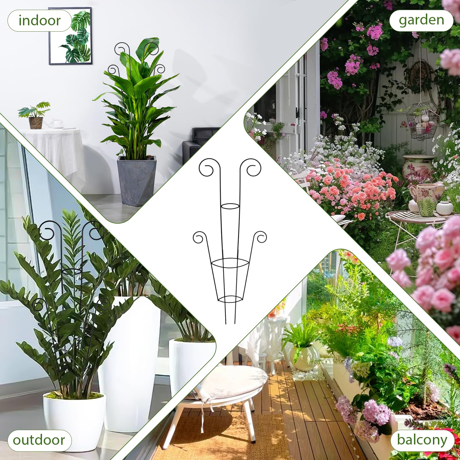 ZOUTOG patrón de rejilla que facilita enrame y soporte vegetal