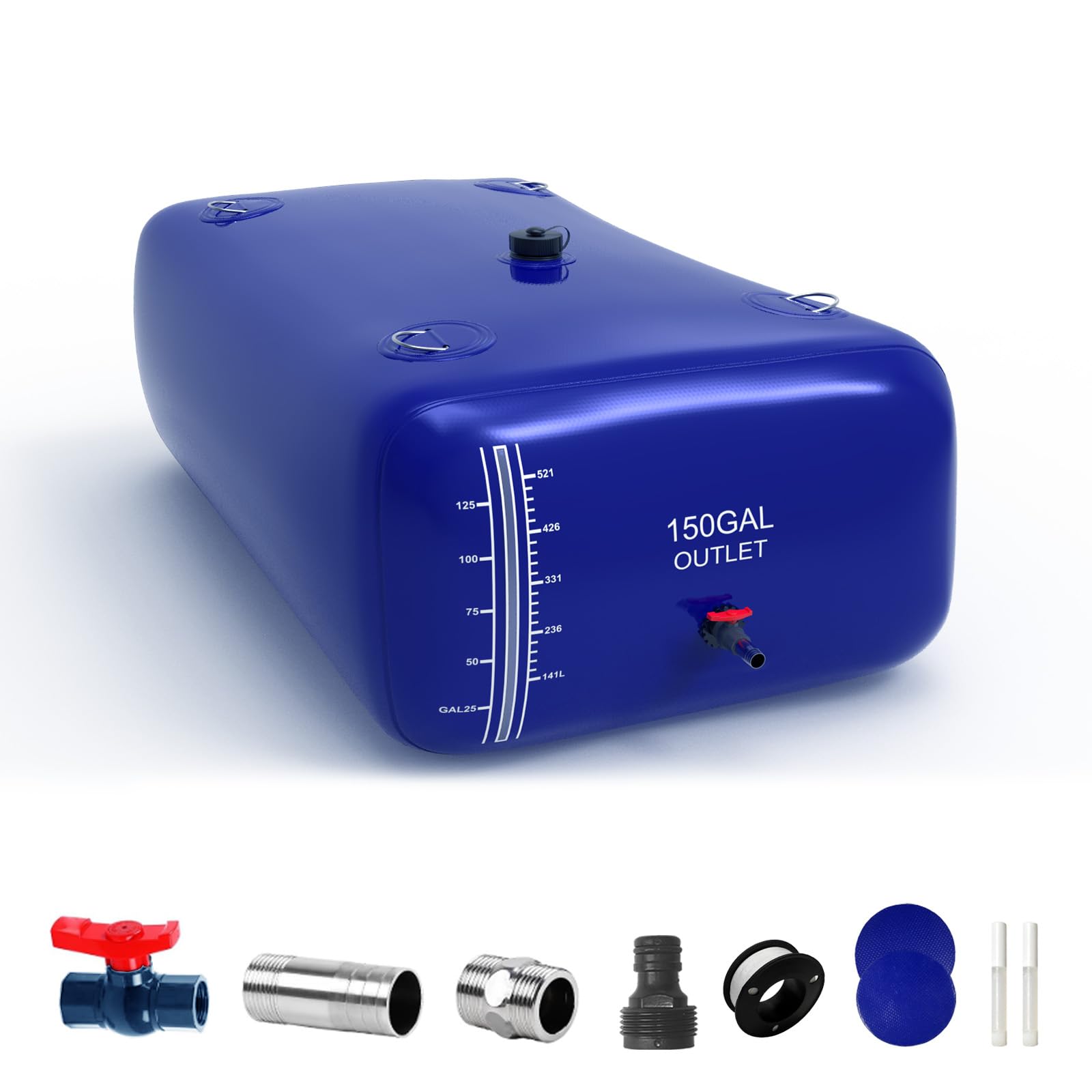 ZSLTLDU bolsa frontal 150 galones mostrando capacidad y forma