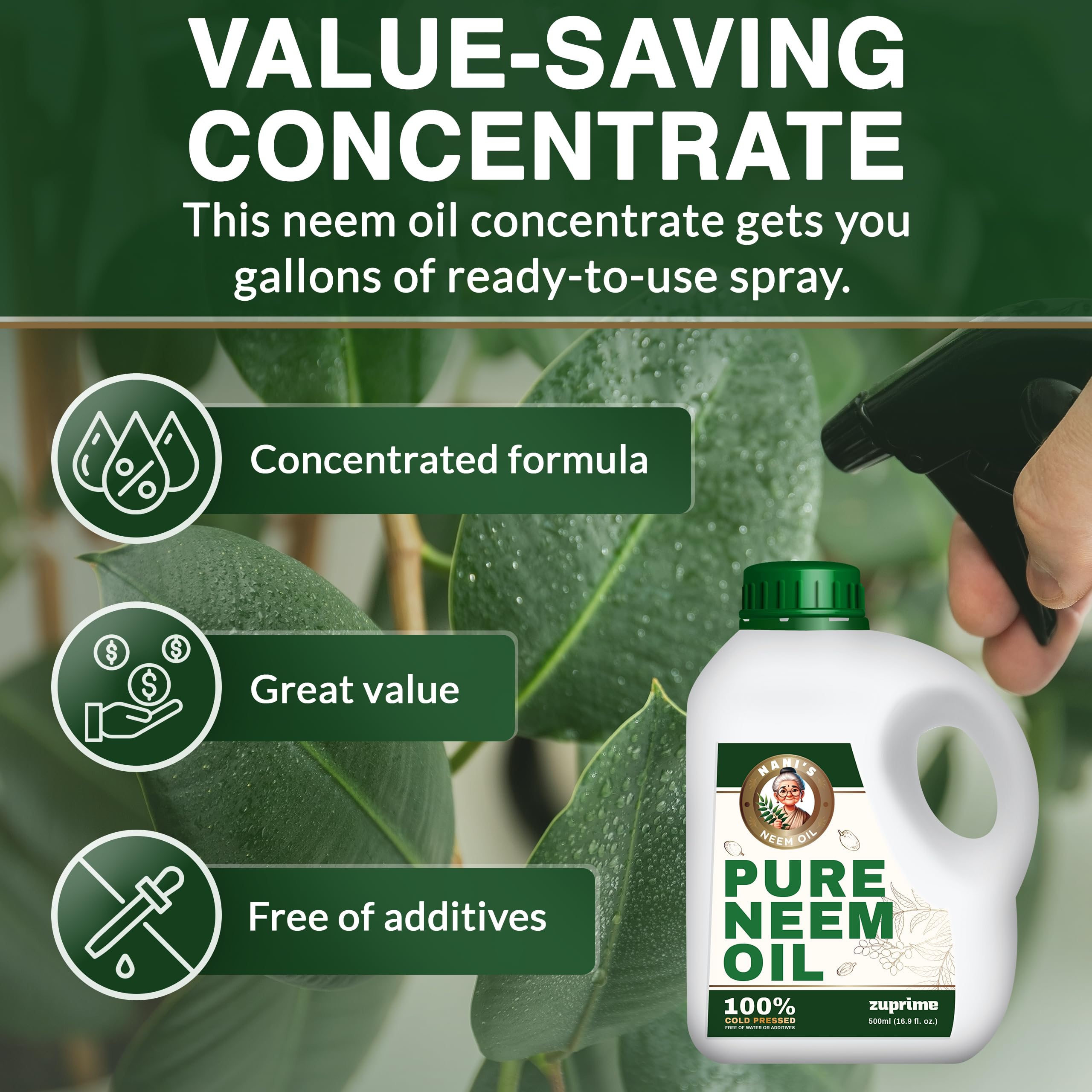 Zuprime aplicación en plantas de interior para brillo saludable