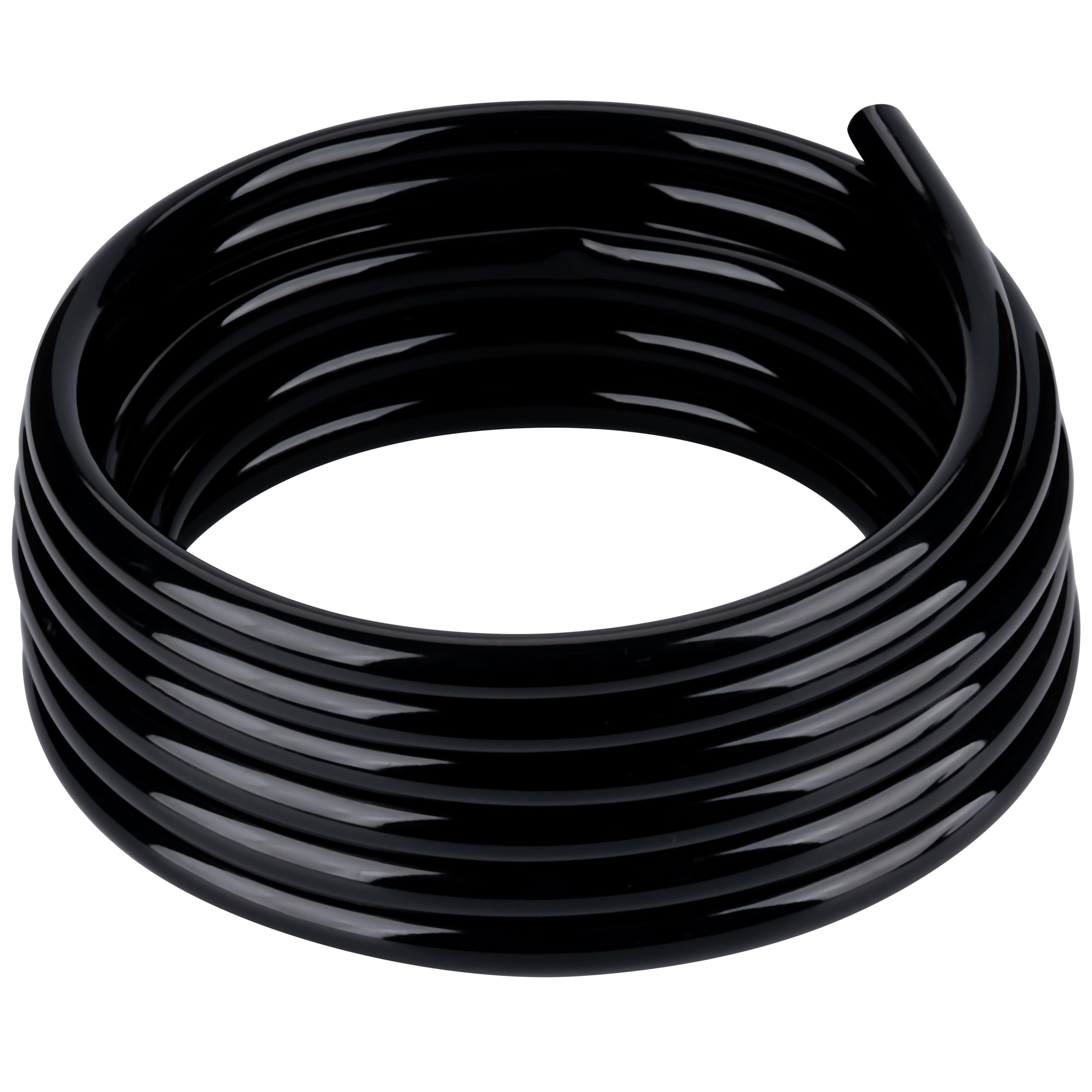 ZY-hosetube vista frontal enrollada mostrando longitud y color negro